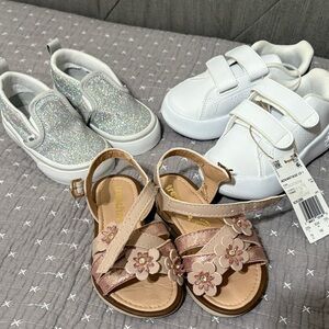 Vans Glittery Silver Slip-On Kids Shoes